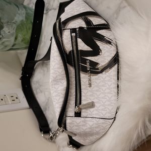 Michael Kors White Monogram Fanny Pack